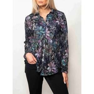 NEW SNO SKINS printed crinkle ballet neck top in moonflower